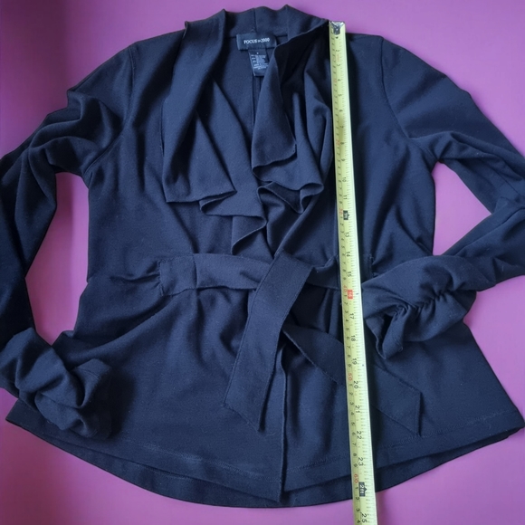 Focus 2000 Black Blazer Jacket With Front Tie - Picture 6 of 6